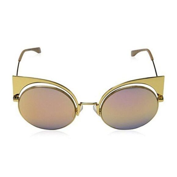 Fendi FF0177/S001YELLOW GOLD Cat-Eye Mirrored Sunglasses For Women main image 4